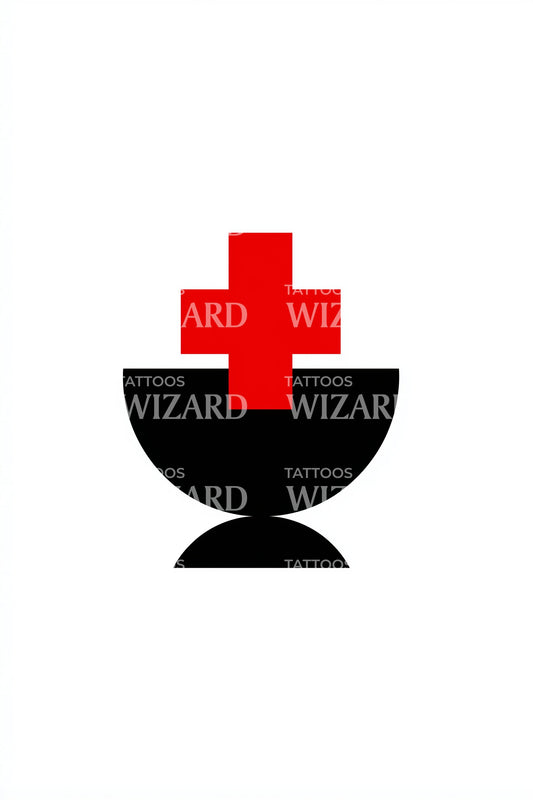 极简汤加碗纹身设计