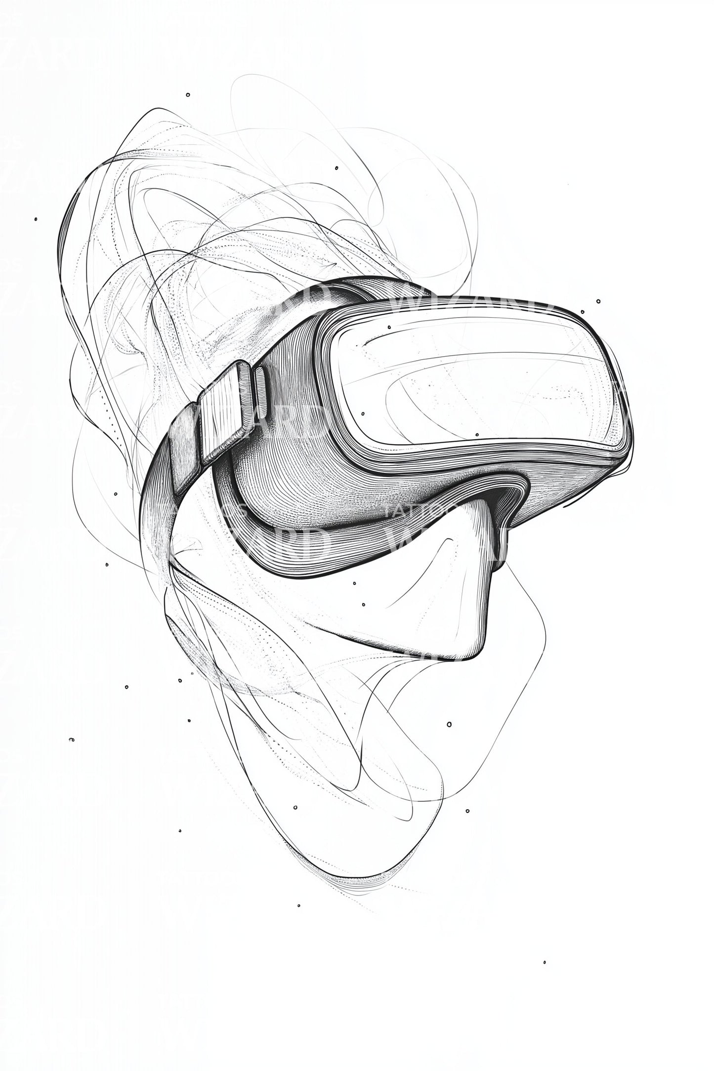Minimal VR Linework Tattoo Idea
