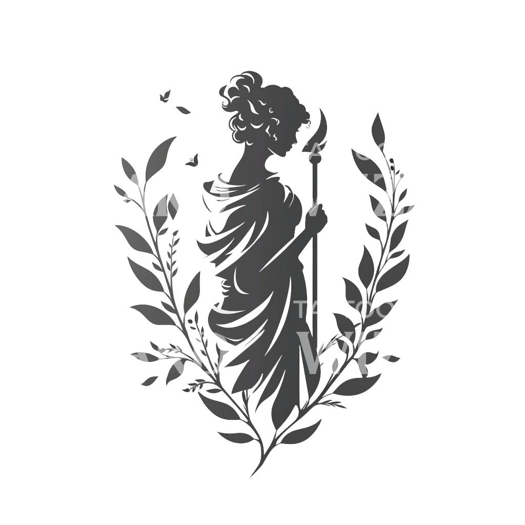 Minimalist Aphrodite Goddess Tattoo Design