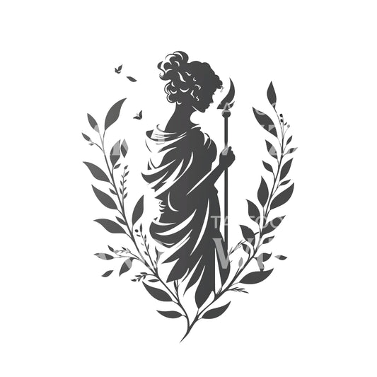 Minimalist Aphrodite Goddess Tattoo Design