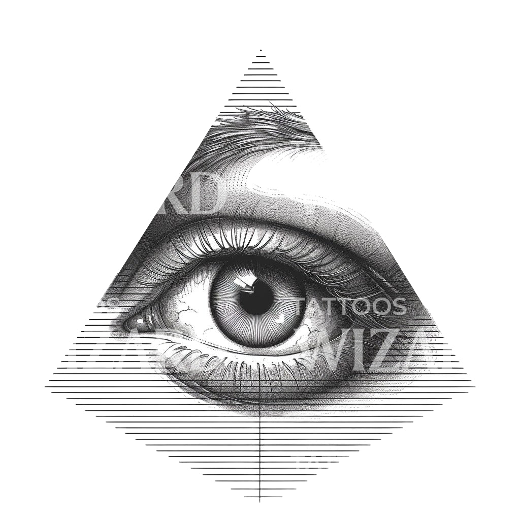 Minimalist Eye Triangle Tattoo Design