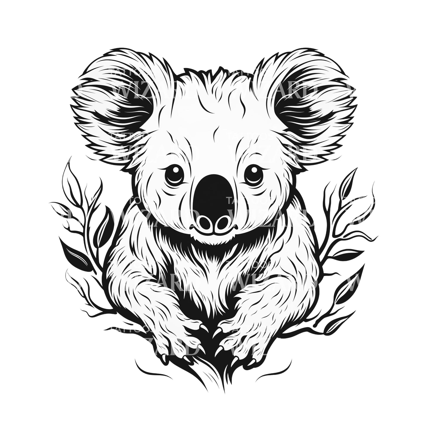 Minimalist Koala Tattoo Idea