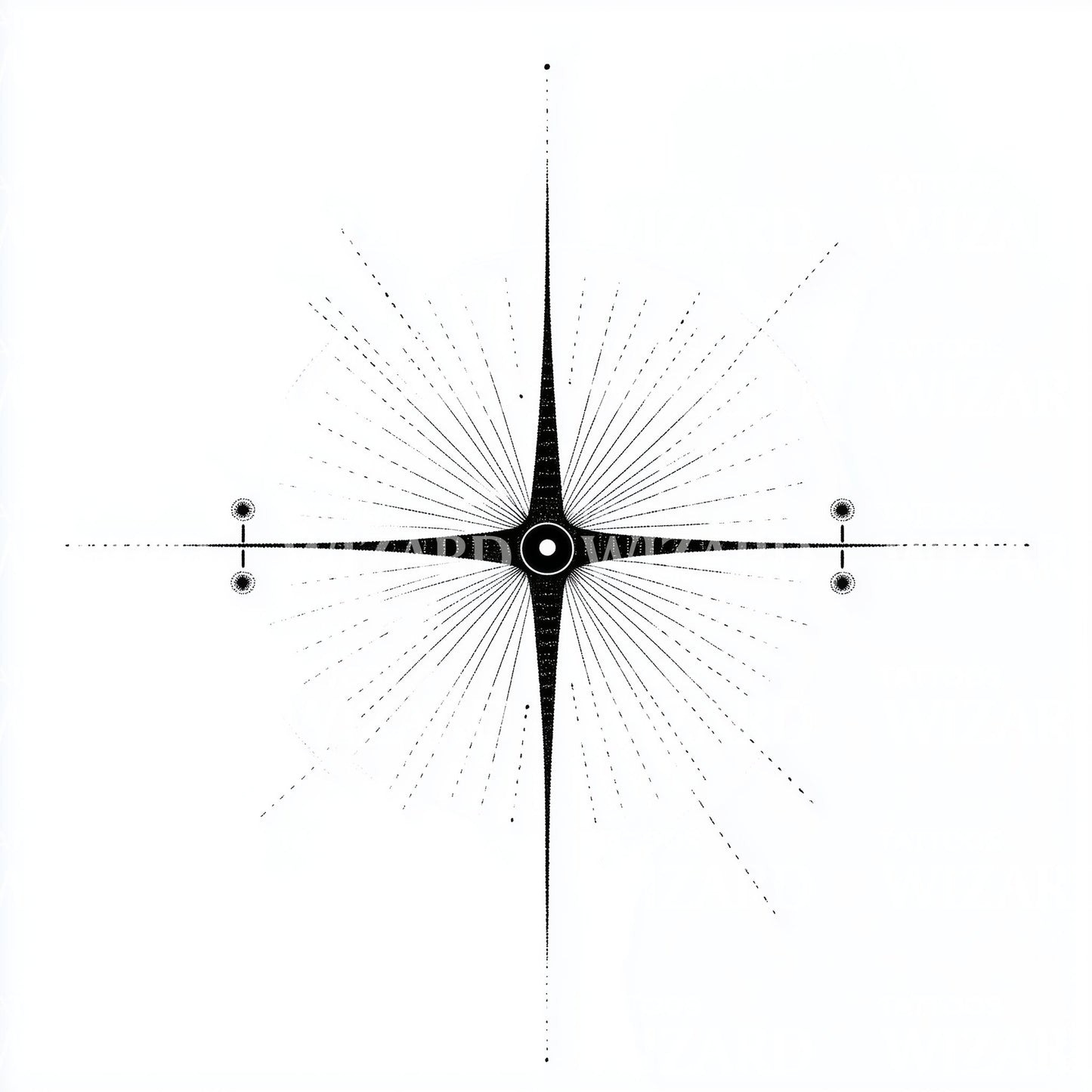 Minimalist Star Compass Tattoo Illustration