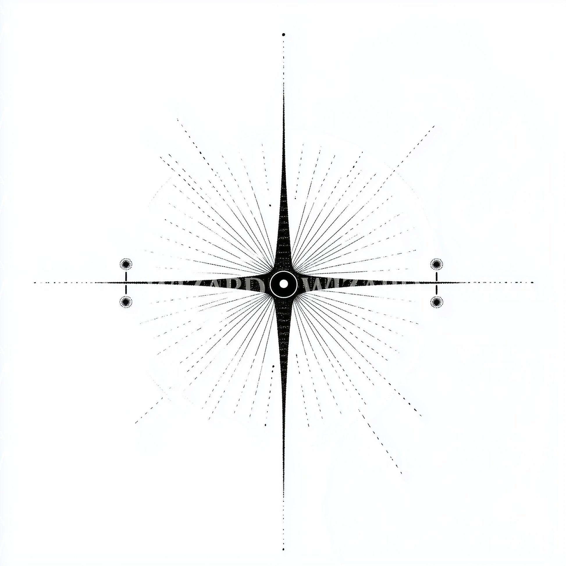 Minimalist Star Compass Tattoo Illustration