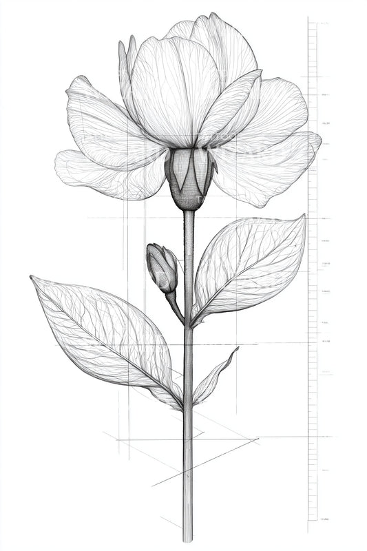 Idea di tatuaggio minimalista con germoglio di stelo