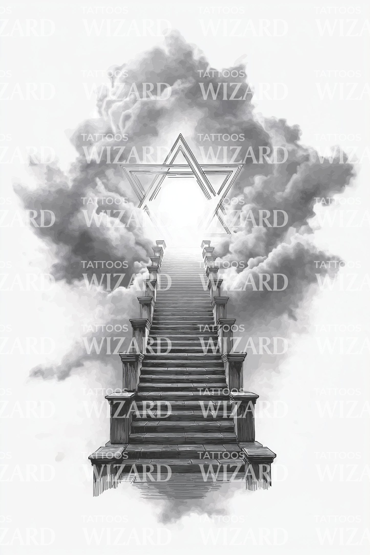 Misty Star Ascent Tattoo Design
