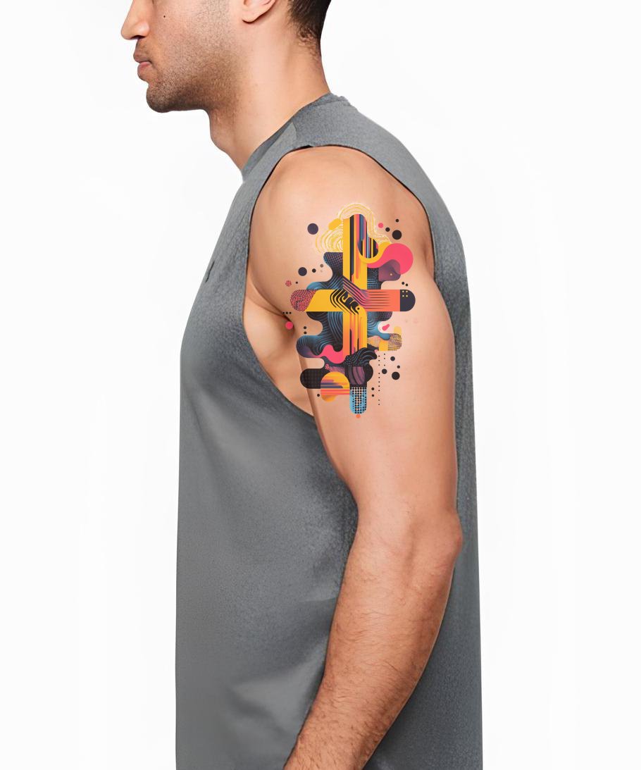 Abstrakte modulare Kreuz-Tattoo-Illustration