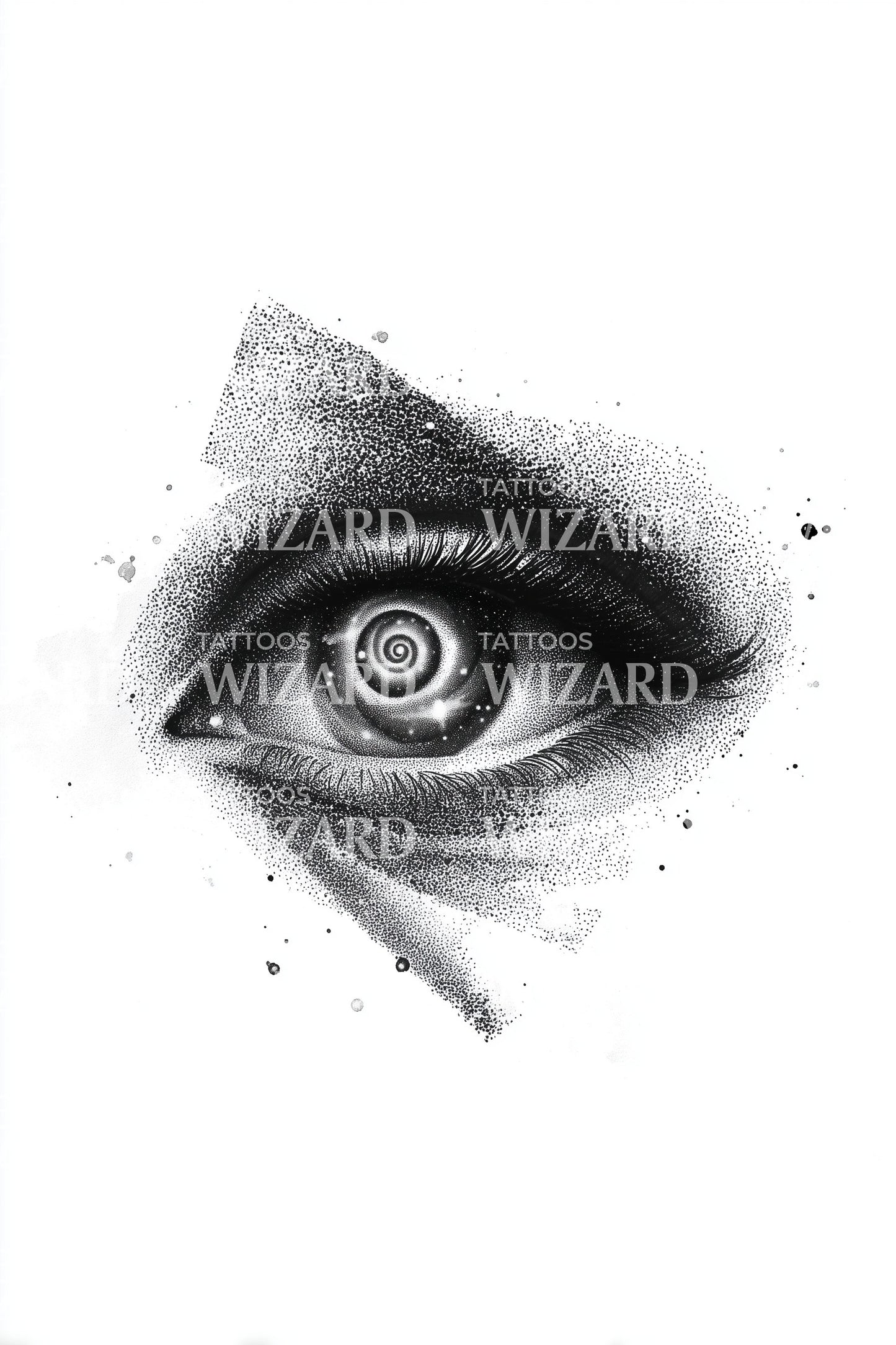 Monochrome Hypnotic Eye Tattoo Design