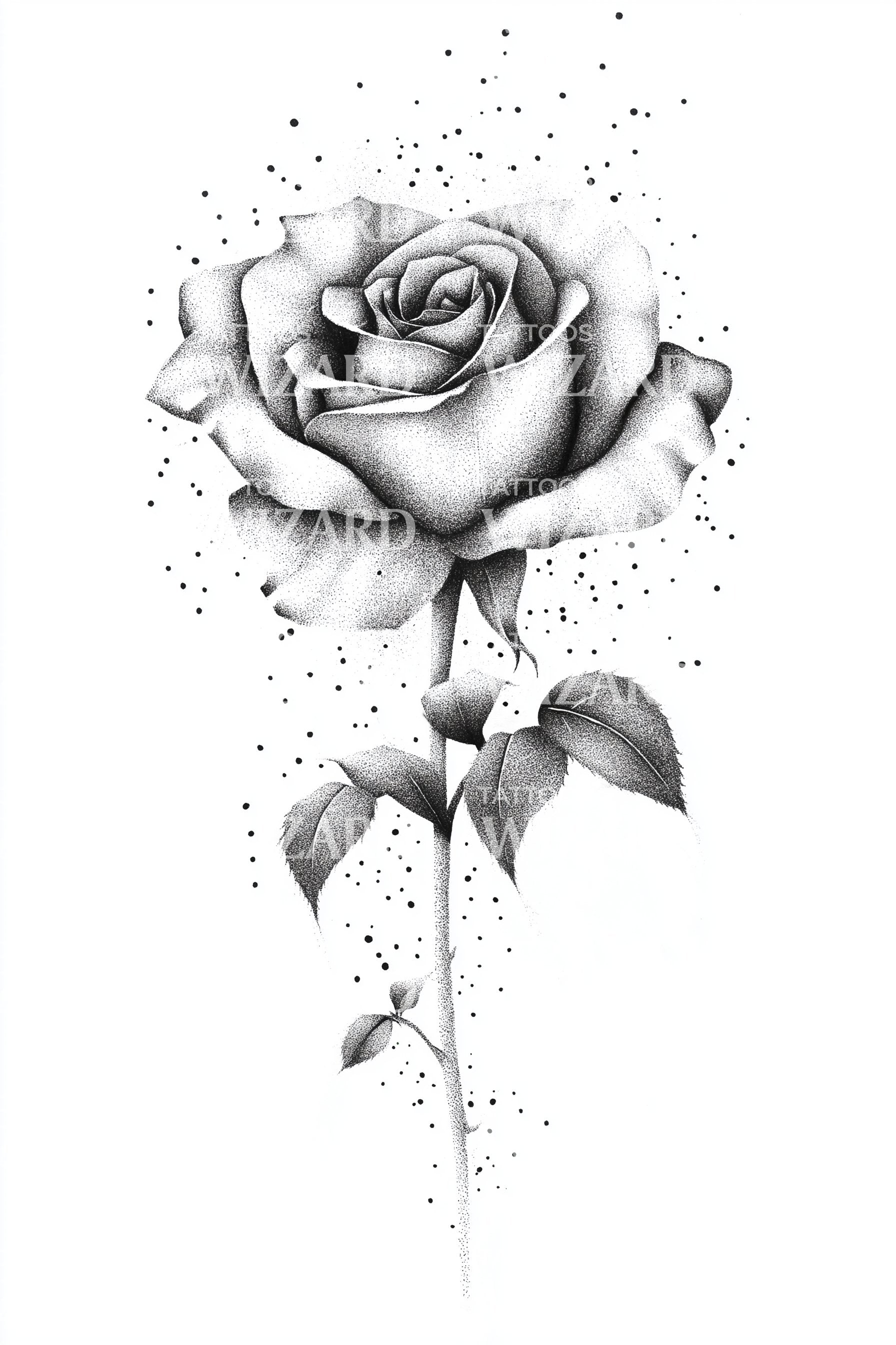 Elegant Rose Bloom Tattoo Design