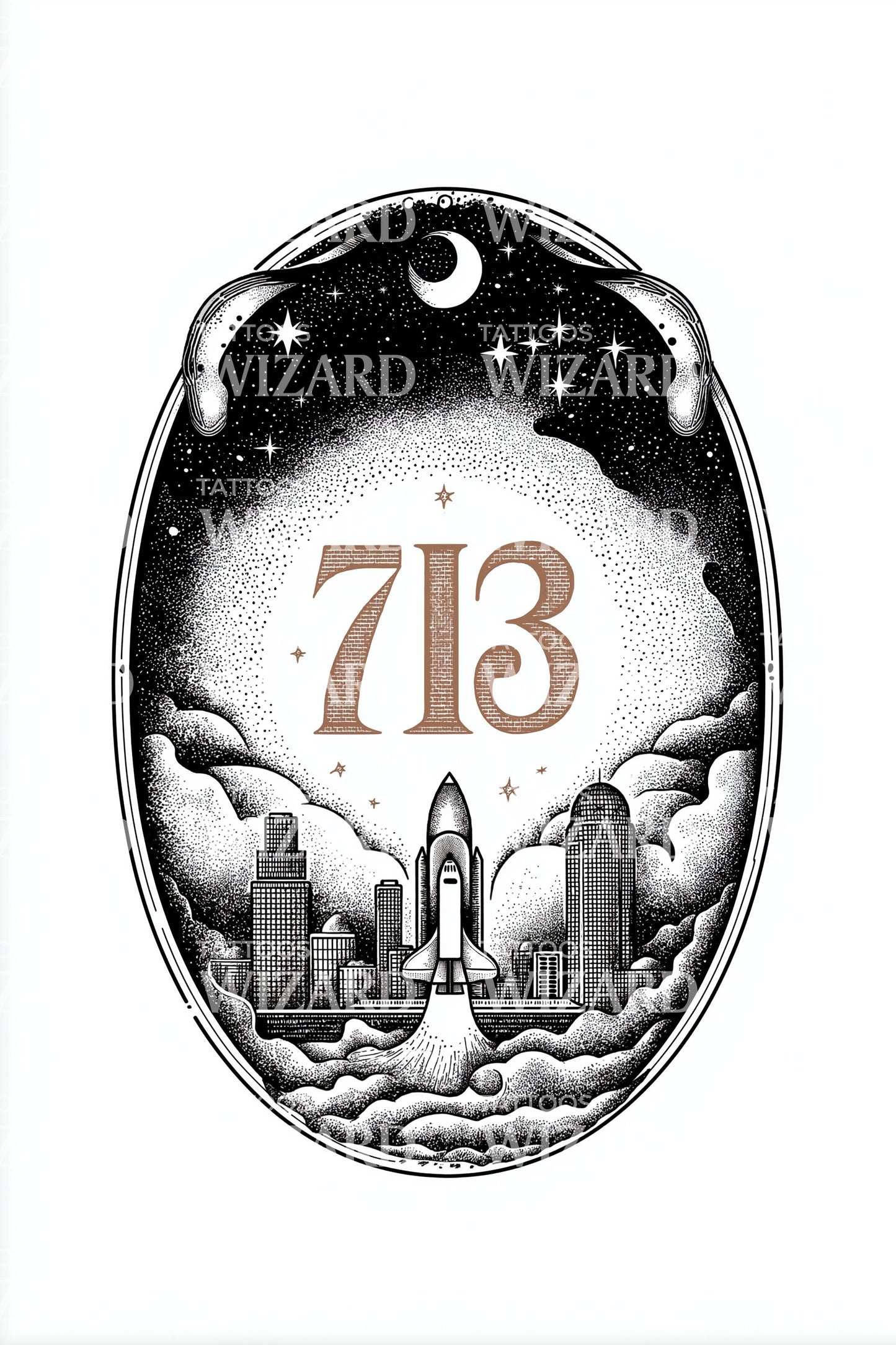 Moonlit Arch 713 Tattoo Design