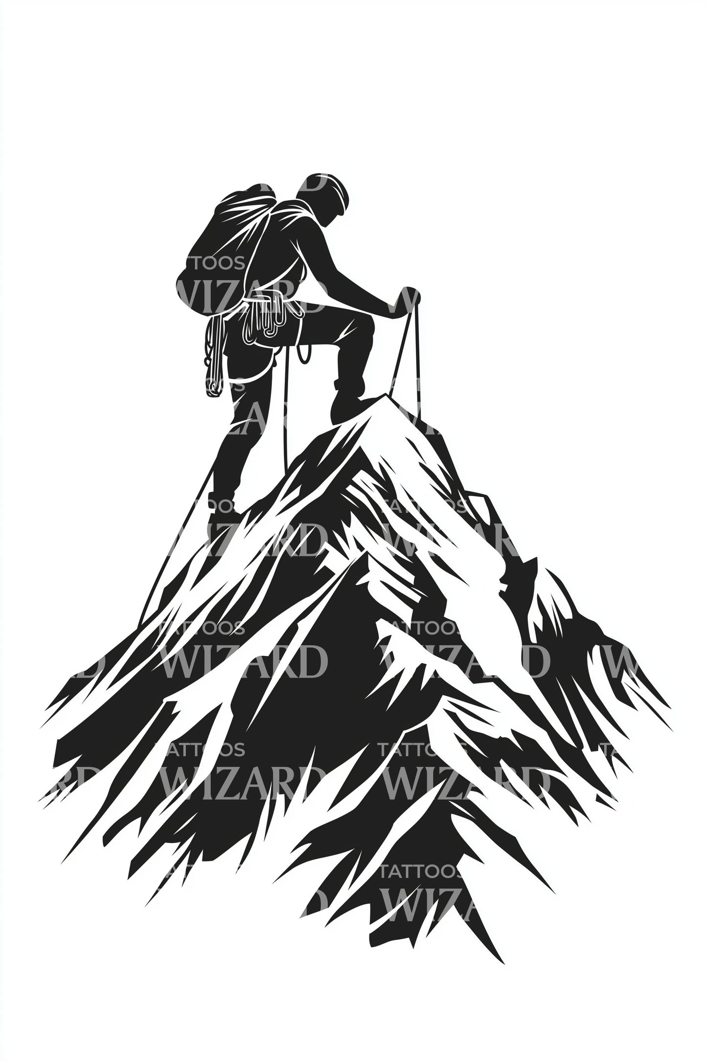 Mountain Ascent Explorer Tattoo Idea