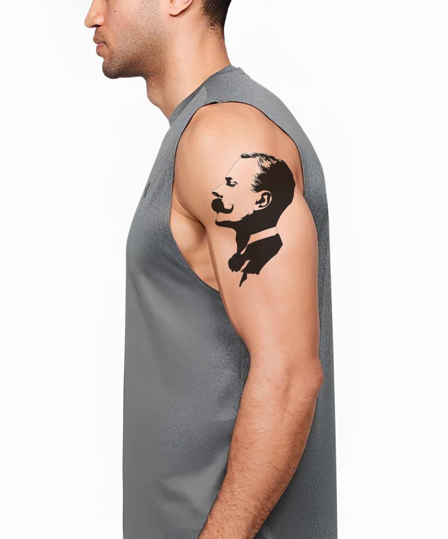 Retro Gentleman Snor Tattoo Ontwerp