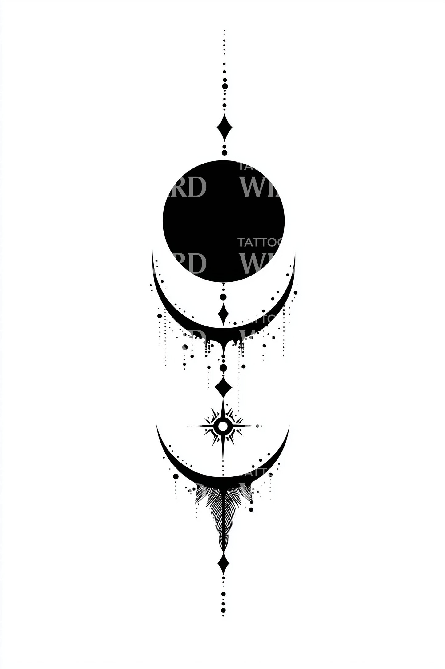 Mystic Crescent Totem Tattoo Idea