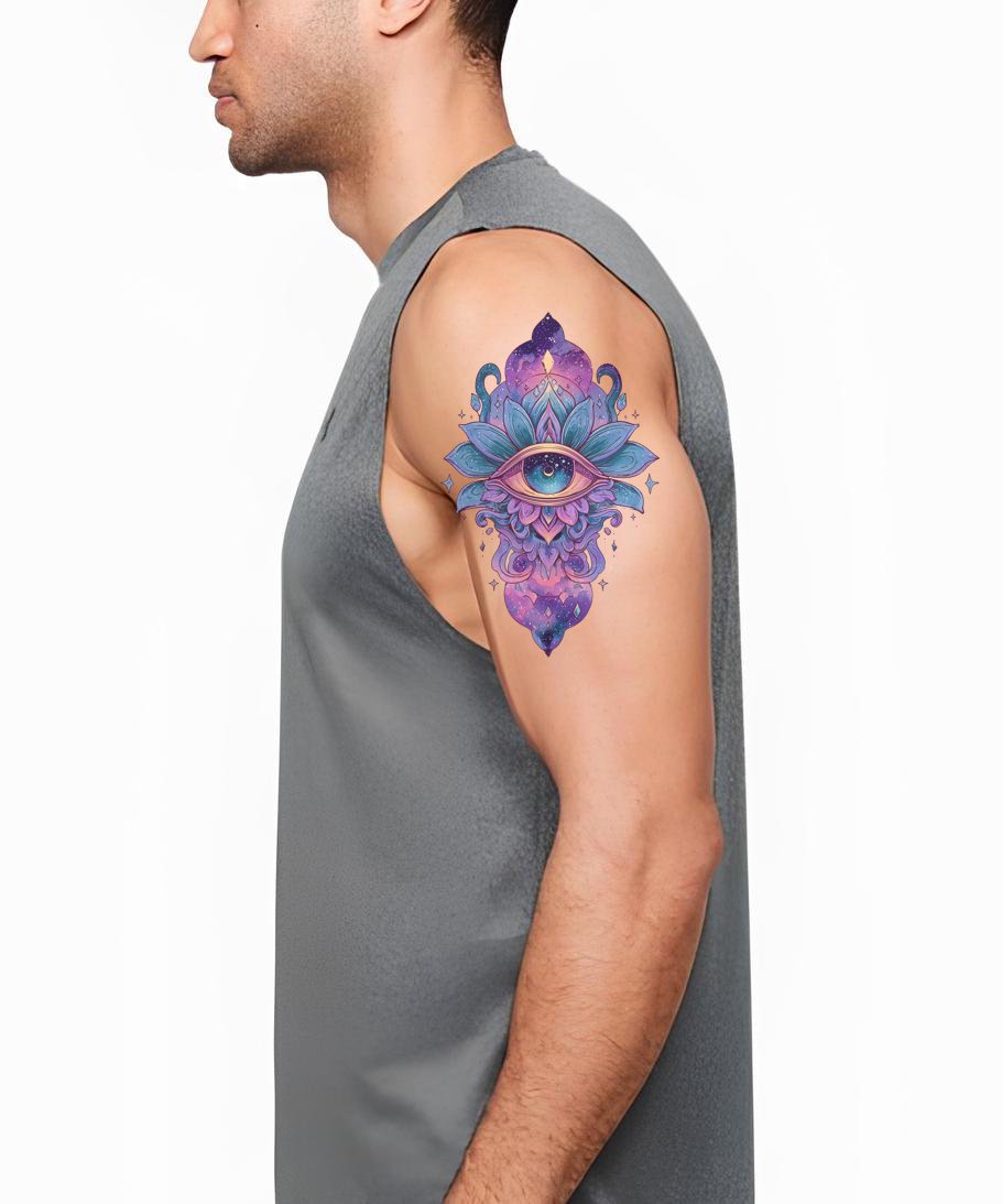 Mystisches Auge Lotus Tattoo Design