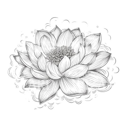 Minimalist Lotus Flower Tattoo Design