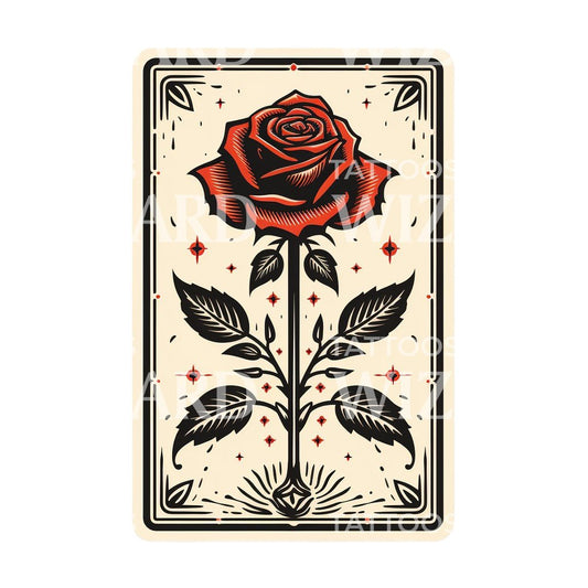 Tarot Card a Rose Tattoo Design