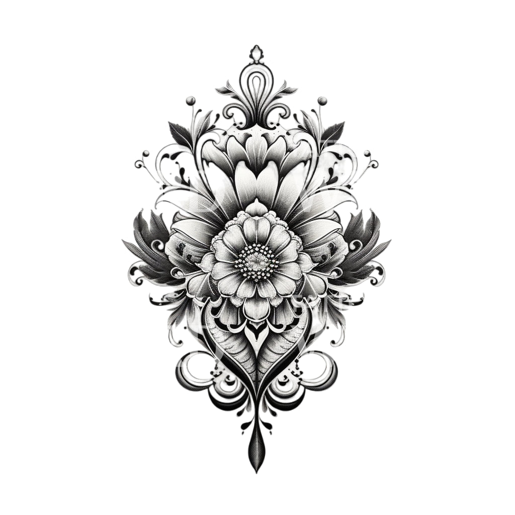 Roses Mandalas Tattoo Design