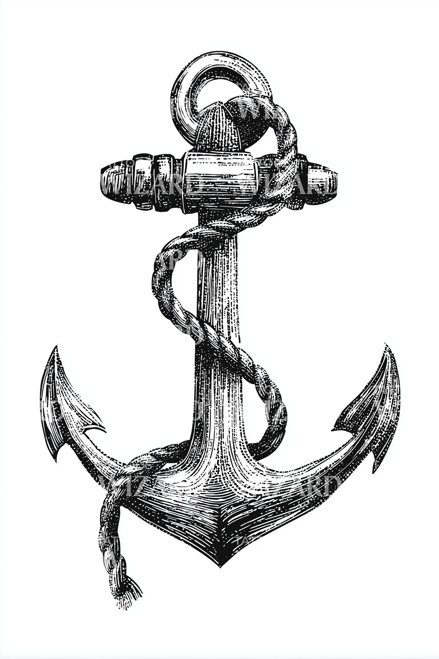 Nautical Anchor Sketch Tattoo Design