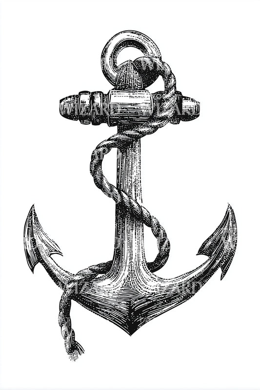 Nautical Anchor Sketch Tattoo Design