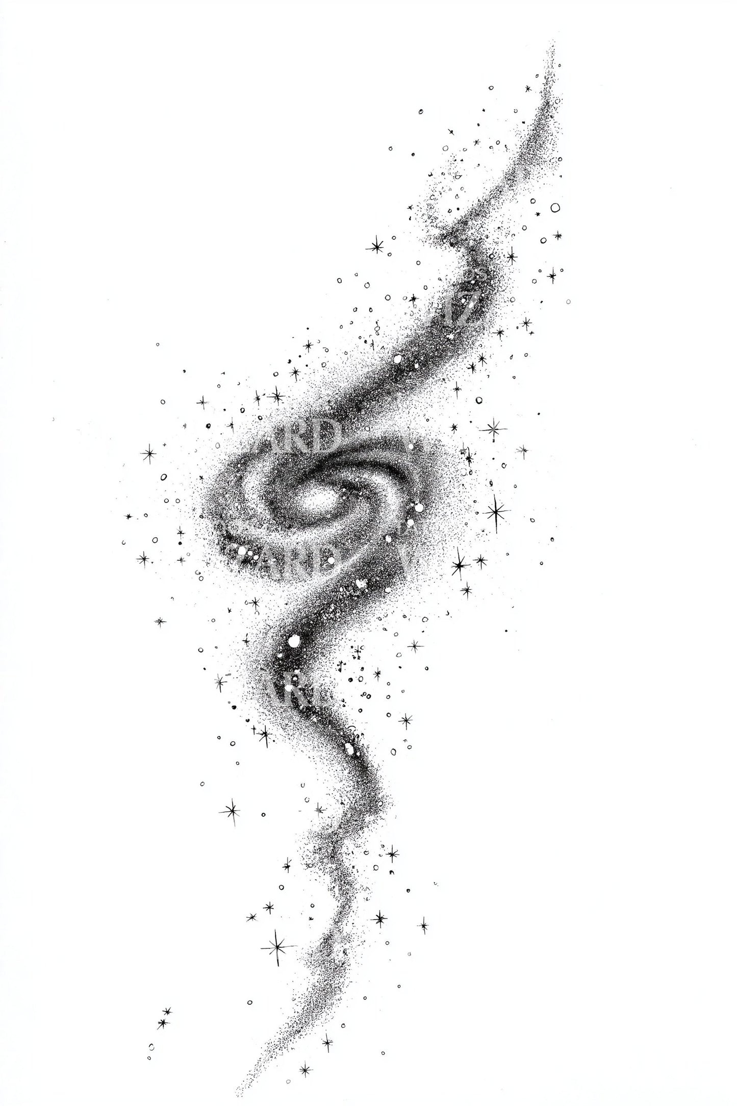 Nebula Spiral Dust Tattoo Design