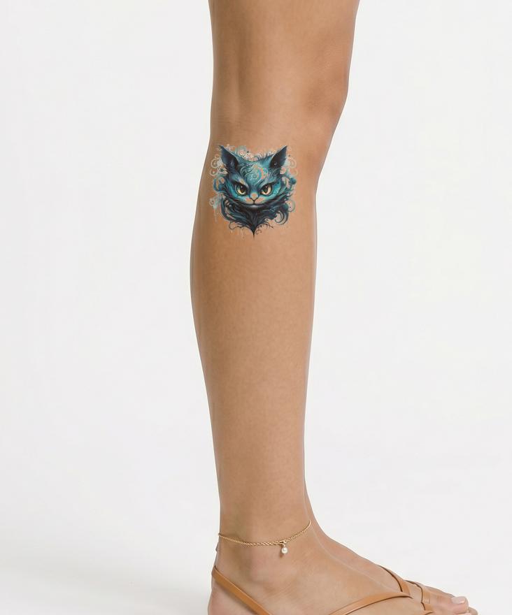 New School Cheshire Cat Tatoveringsdesign