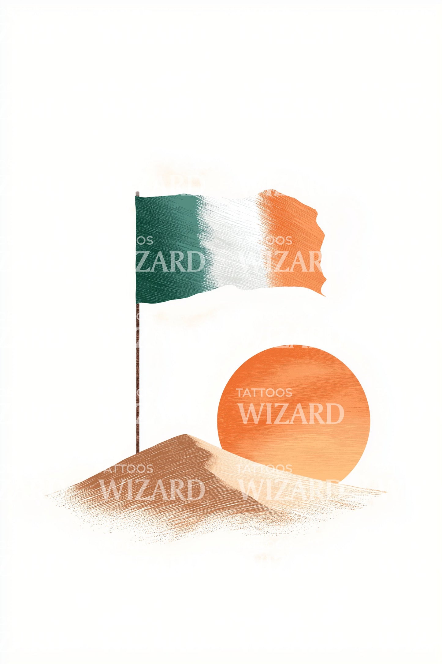 Niger Desert Vlag Tatoeage Ontwerp