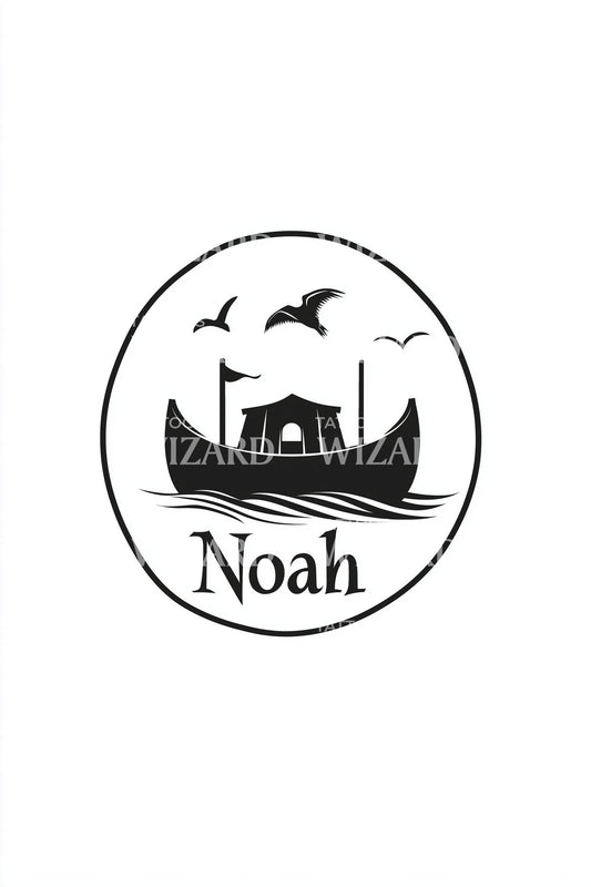 Noah Circular Badge Tattoo Design