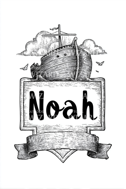 Noah Heraldic Ark Tattoo Design