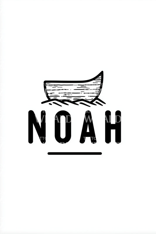 Noah Minimal Ark Tattoo Design