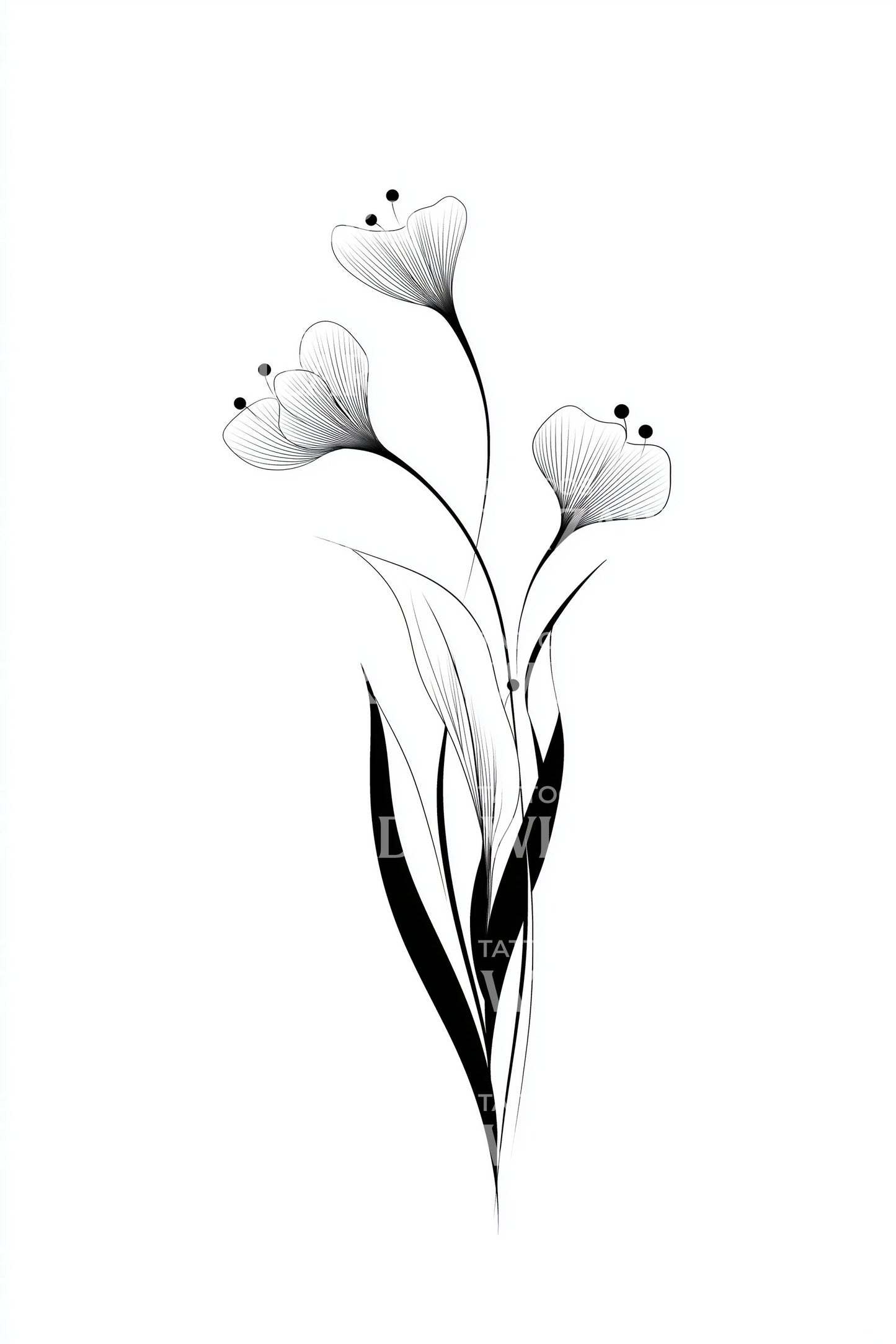 Ilustrace tetování Noir Bud Trio