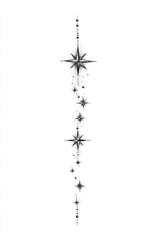 North Star Guide Line Tattoo Idea