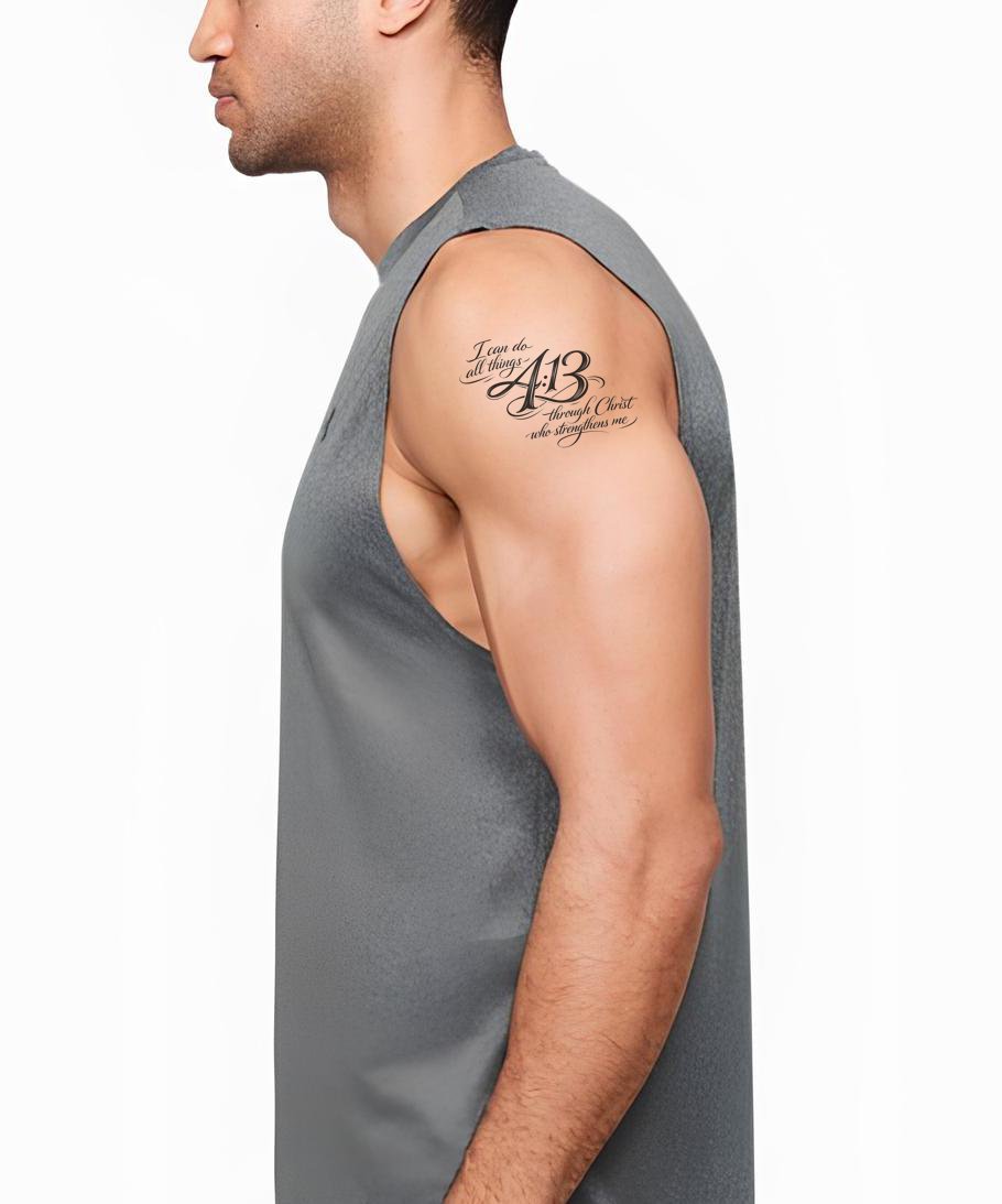Philippians 413 Numeral Tattoo Design