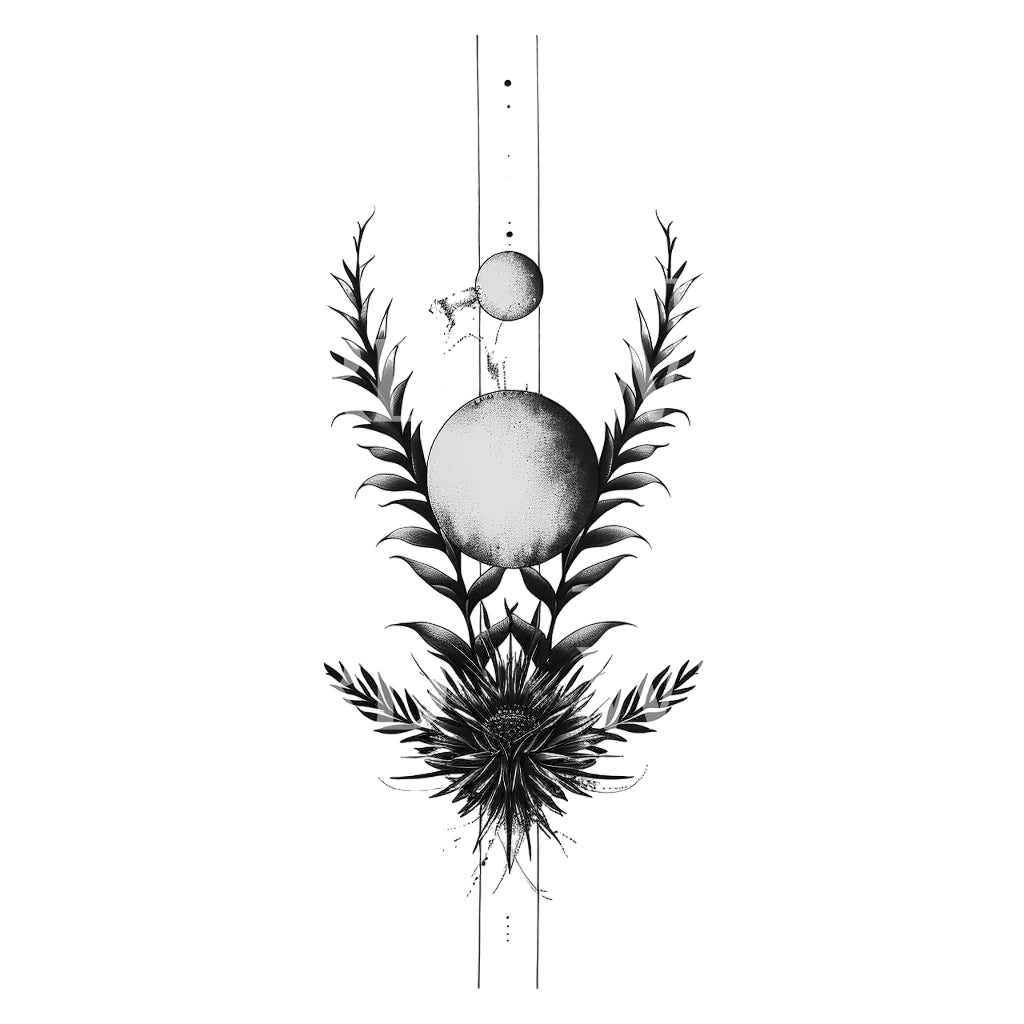 Thistle Moon Spring Equinox Tattoo Design