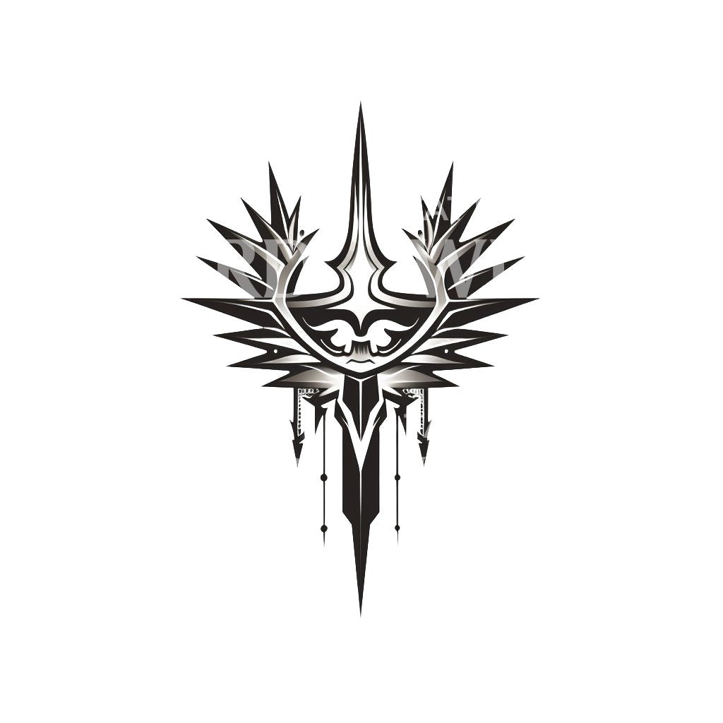 Blackwork Military Symbols Tattoo Design