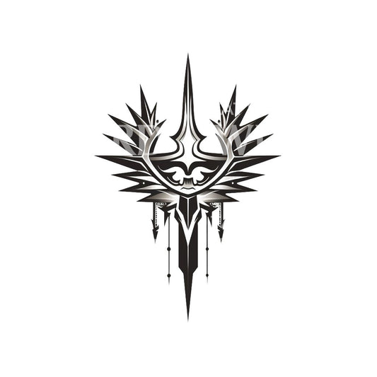 Blackwork Military Symbols Tattoo Design