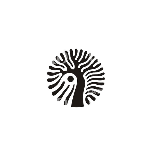 Flowy Tree Minimalist Tattoo Design
