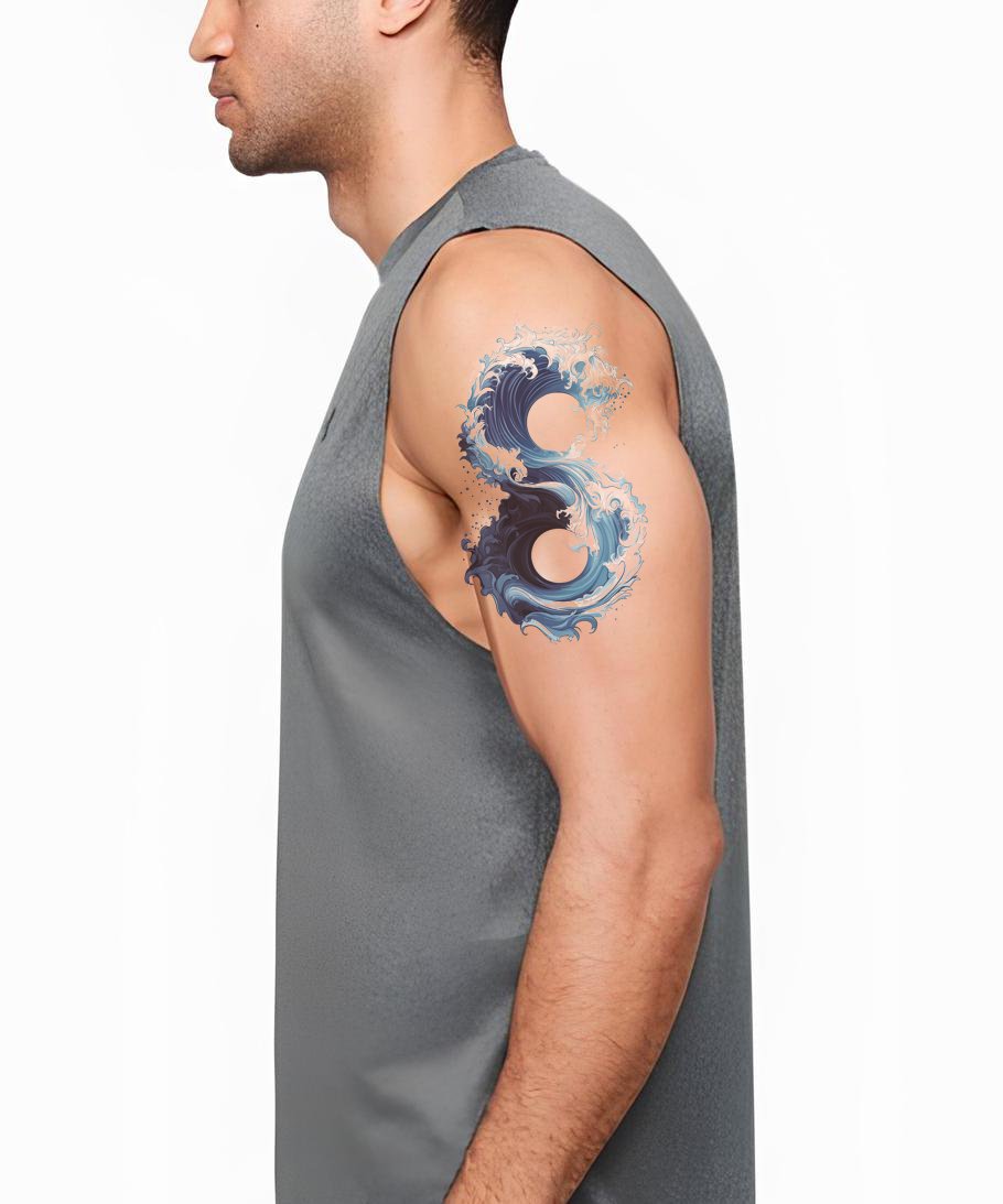 Ocean Yin Yang Splash Tatoveringsdesign