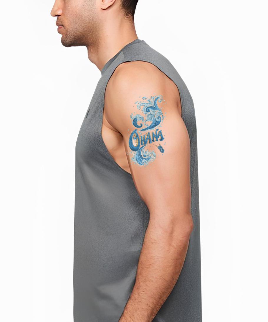Ohana Ocean Script Tattoo Design