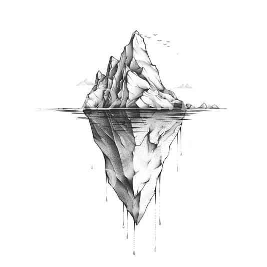 Dotwork Iceberg Tattoo Design