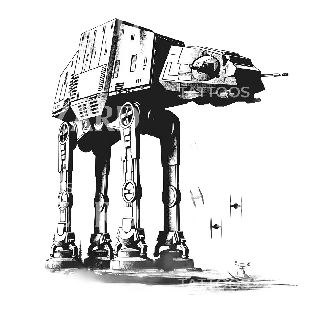 Star Wars Battle of the Death Star Tattoo Design