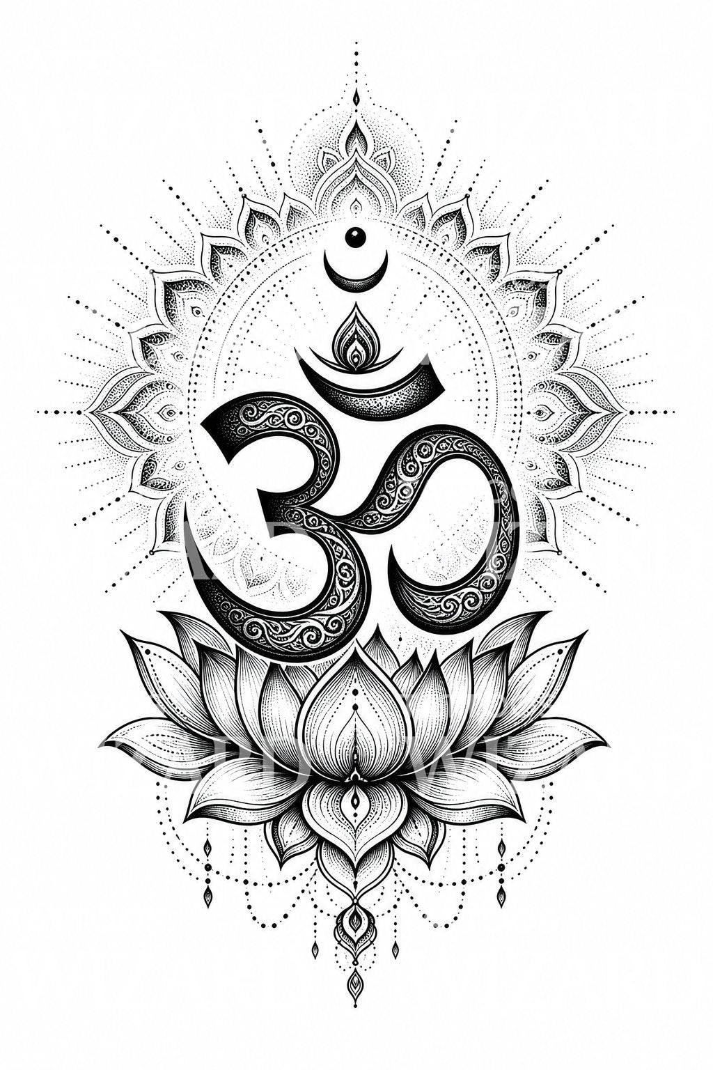 オーム ロータス マンダラ タトゥーデザイン – Tattoos Wizard Designs