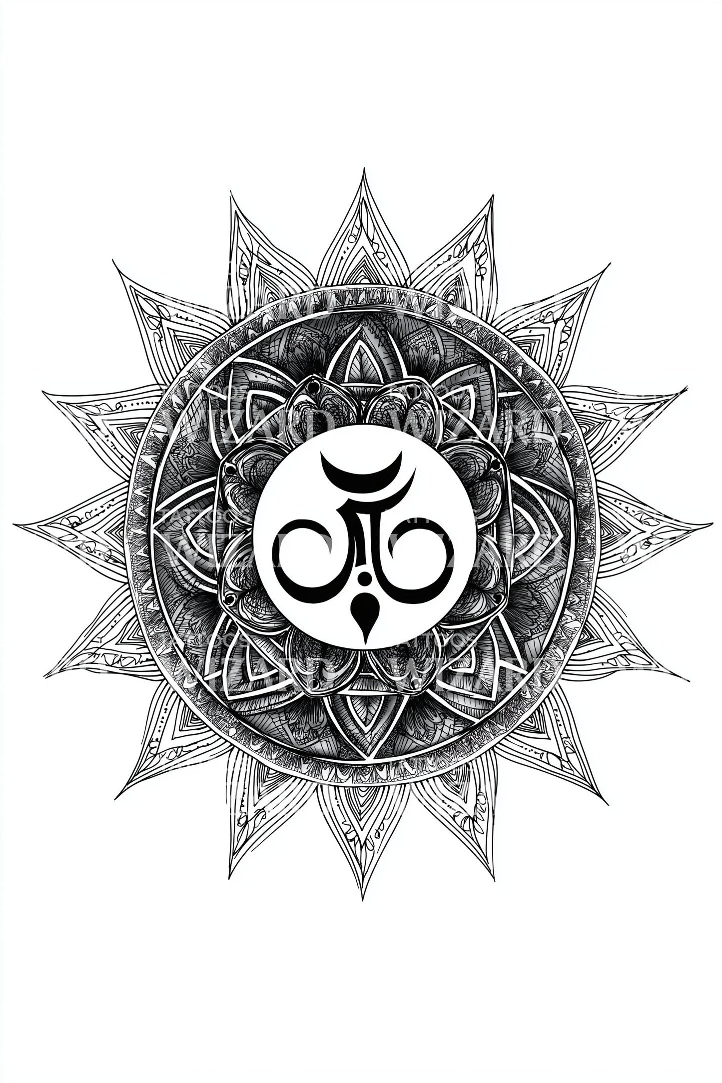 Om Mandala Star Tattoo Design