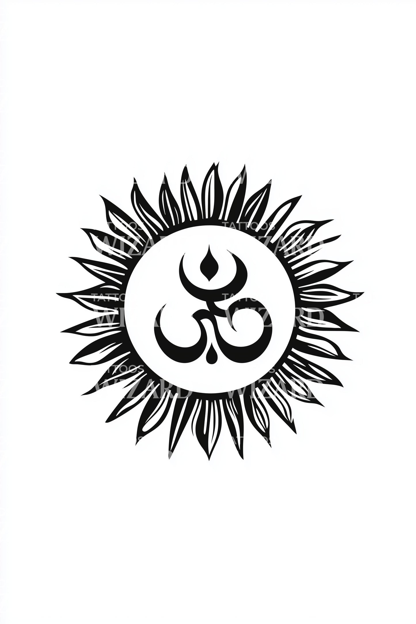 Om Solar Circle Tattoo Design