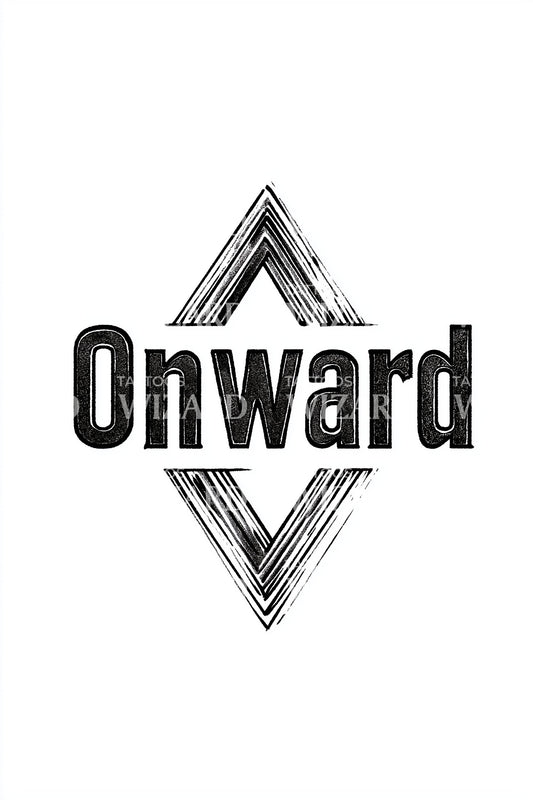 Onward Diamond Frame Tattoo Design