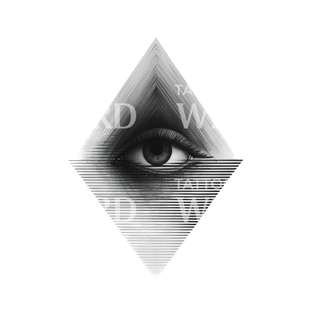 Optical Illusion Eye Triangle Tattoo Design