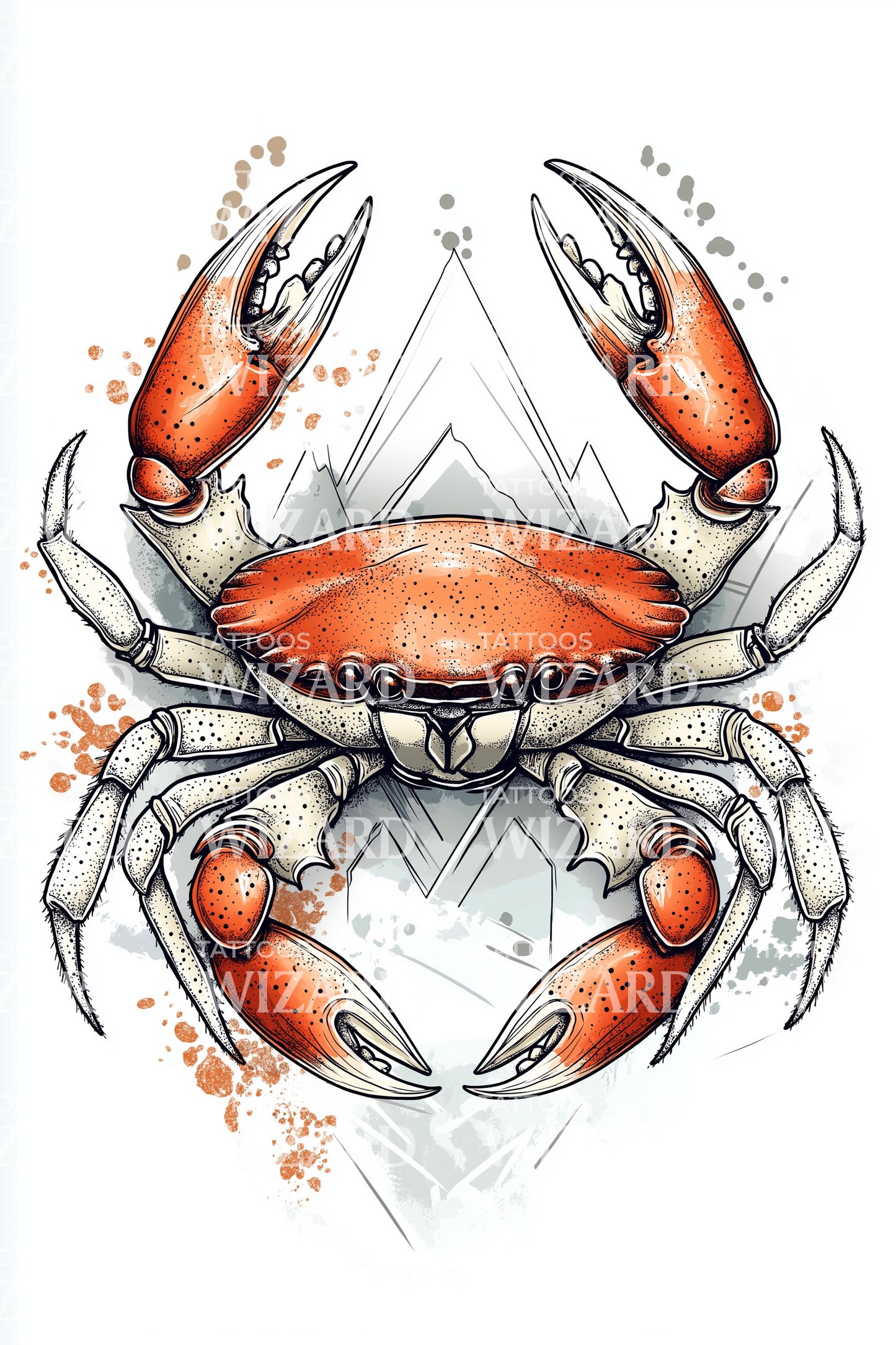 Orange Crab Splash Tattoo Idea