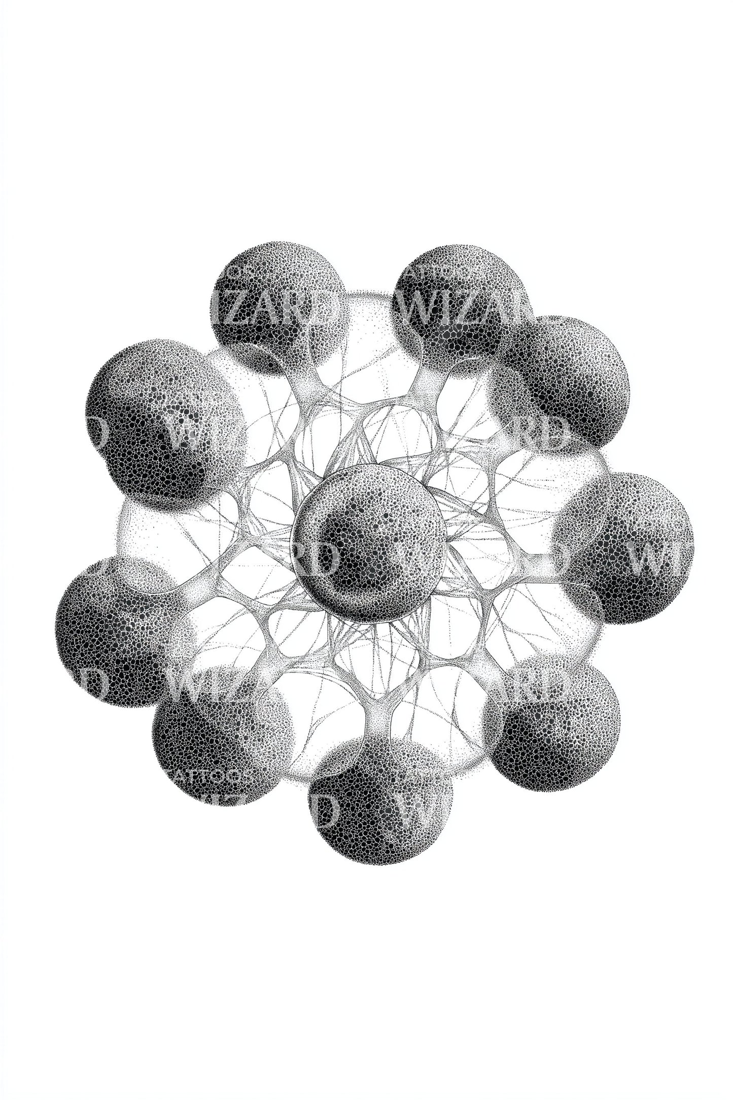 Orbital Cell Cluster Tattoo Design