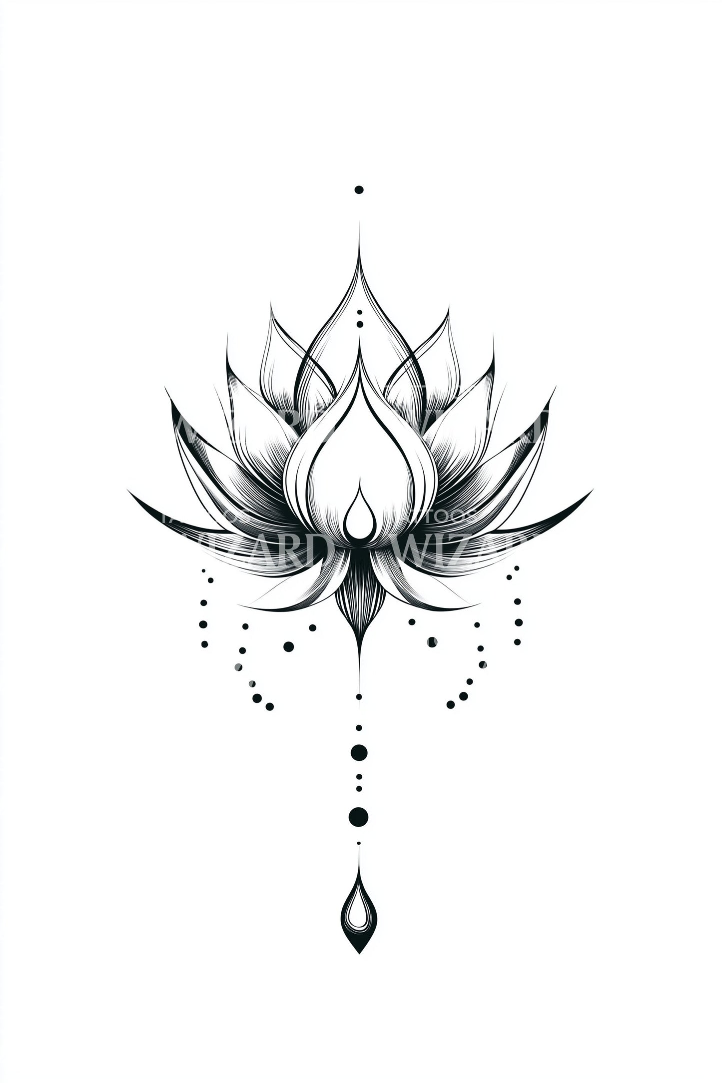 Desain Tato Gantung Teratai Ornamental