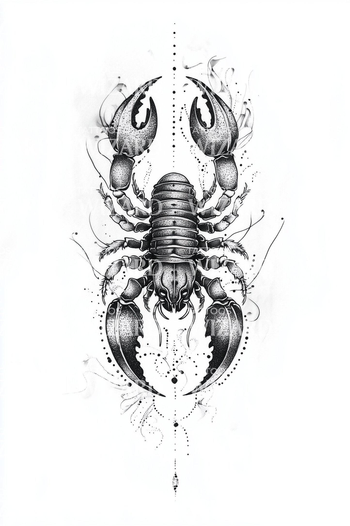 Diseño de tatuaje de sigilo de escorpión ornamental