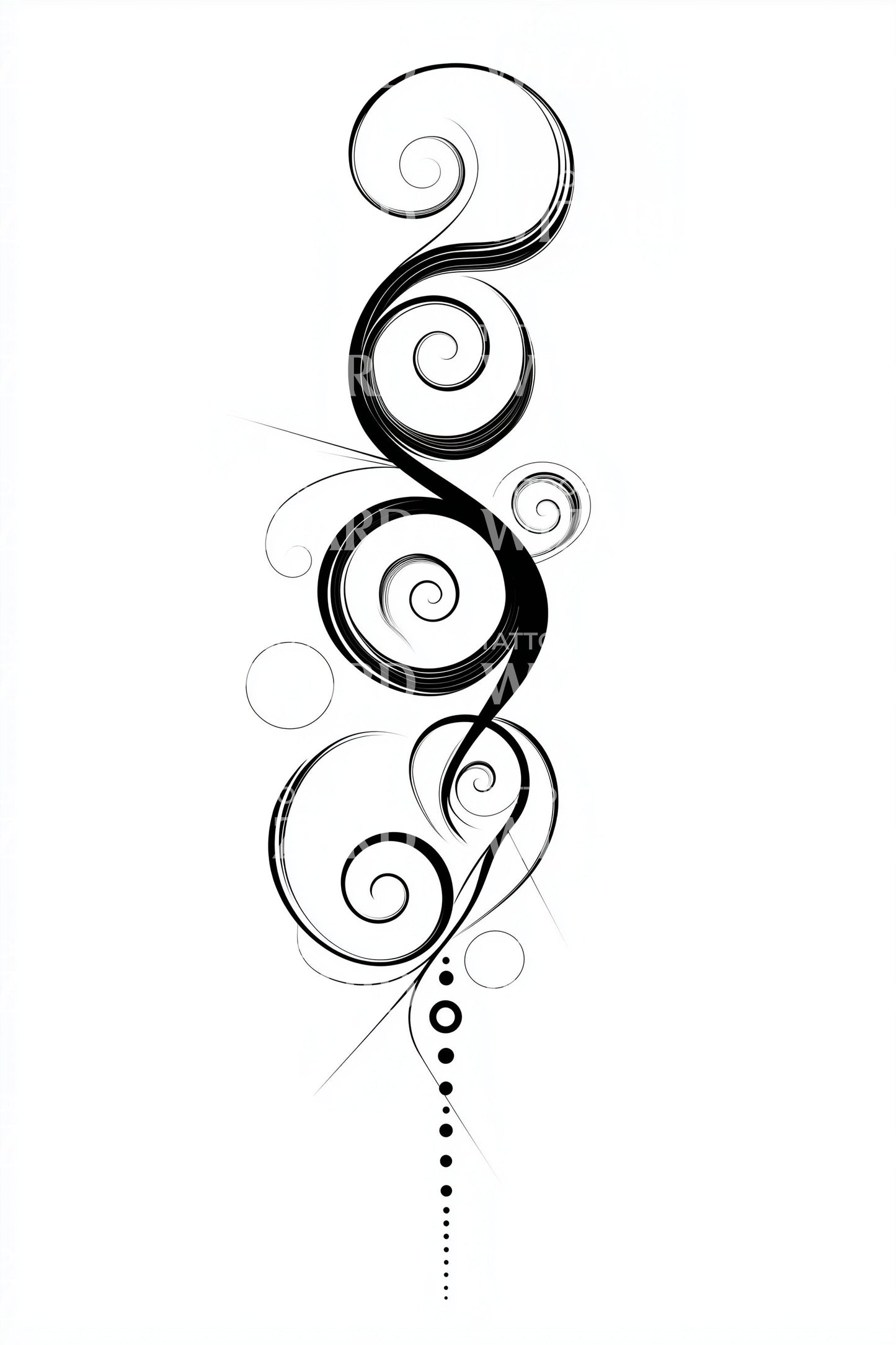 Ornamental Spiral Totem Tattoo Illustration